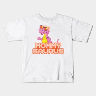 'MommySaurus With Ribbon And Shades' Dinosaurs T Rex Gift Kids T-Shirt